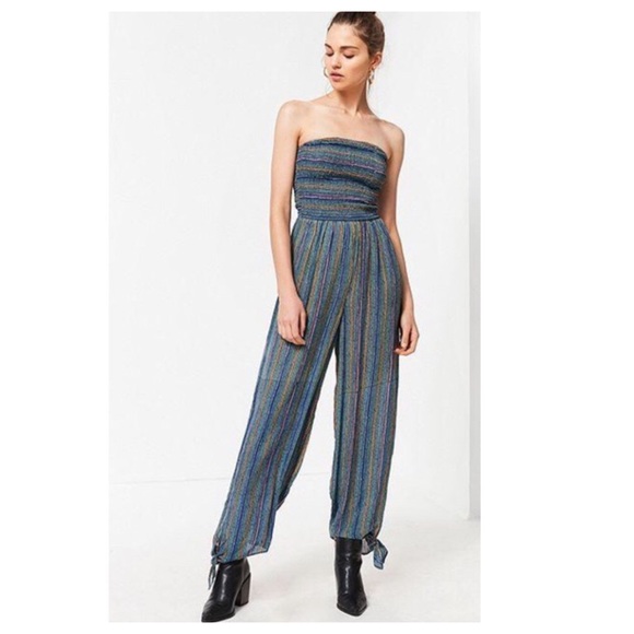 Urban Outfitters Pants - Urban Outfitters Uo Strapless Smocked Striped Jump